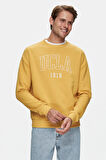 SANDHILL Sarı Bisiklet Yaka Nakışlı Loose Fit Erkek Sweatshirt