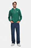 NEVADA Yeşil Kapüşonlu Baskılı Standard Fit Erkek Sweatshirt