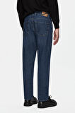 BENITO Koyu Mavi Denim Nakışlı Baggy Fit Erkek Pantolon