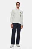 MAXWELL Bej Polo Yaka Baskılı Standard Fit Erkek Sweatshirt