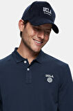 MAXWELL Lacivert Polo Yaka Baskılı Standard Fit Erkek Sweatshirt