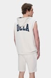 HEWITT Kemik Rengi Nakışlı Sıfır Kol Sweatshırt  Oversize  Erkek Sweatshirt