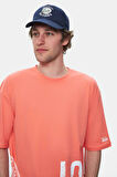 IGNISO Sıcak Pembe Bisiklet Yaka Baskılı Oversize  Erkek Tshirt
