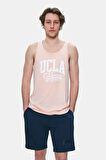 PEBBLE Toz Pembe Sıfır Kol Baskılı Oversize  Erkek Tshirt