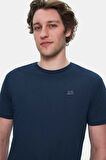 HARPER Lacivert Bisiklet Yaka Nakışlı Standard Fit Erkek Tshirt