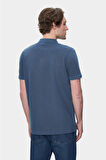 GERARD Lacivert Polo Yaka Nakışlı Standard Fit Erkek Tshirt