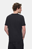 TATUM Siyah Bisiklet Yaka Baskılı Standard Fit Erkek Tshirt