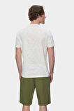 CALEB Kemik Rengi Bisiklet Yaka Cepli Standard Fit Erkek Tshirt