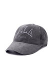 TOMISIN Koyu Gri Baseball Cap Fileli ve Metal tokalı Standard Fit Unisex Şapka