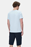 CULVER Gök Mavi Bisiklet Yaka Baskılı Standard Fit Erkek Tshirt