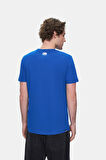 MARC Mavi Bisiklet Yaka Baskılı Standard Fit Erkek Tshirt