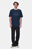 ROCHESTER Lacivert Bisiklet Yaka Baskılı Standard Fit Erkek Tshirt