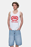 WILBER Beyaz Sıfır Kol Baskılı Loose Fit Erkek Tshirt