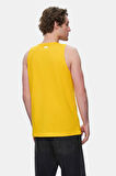WILBER Sarı Sıfır Kol Baskılı Loose Fit Erkek Tshirt