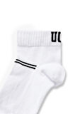BRENNUS 3'LÜ Beyaz Uzun jakarlı Standard Fit Unisex Çorap