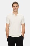 OSCAR Beyaz Polo Yaka Gofre Baskılı Yumuşak Dokulu Modal Kumaş Standard Fit Erkek Tshirt
