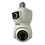 ROSE AHD-30125 Akıllı Wireless Ampül Kamera 360Derece Hareketli Çift Kameralı