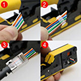 Rose RC-812 Cat5/Cat6/CAT7 EZ-RJ45-RJ11 Konnektör Sıkma Pensesi