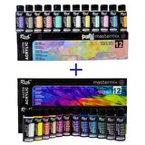 Rich Mastermix Akrilik Boya 60 cc 12 Canlı Renk + 12 Pastel Renk