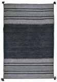 Trb-01 Iskandinav Pamuk Kilim El Dokuma Koyu Gri