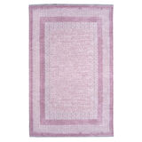 Nordi 11543-P Çerçeve Desenli Yıkanabilir Pembe Salon Mutfak Yolluk Dokuma Modern Halı