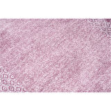 Nordi 11543-P Çerçeve Desenli Yıkanabilir Pembe Salon Mutfak Yolluk Dokuma Modern Halı