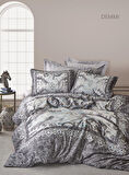 CLUP COTTON ÇİFT KİŞİLİK PAMUK SATEN NEVRESİM TAKIMI DEMMİ GRİ