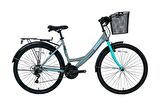 BİSAN MABELLA KADIN ŞEHİR BİSİKLETİ 44CM V 26 JANT 21 VİTES AÇIK GRİ YEŞİL