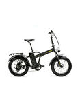 BİSAN E-FOLDING F2  ELEKTRİKLİ KATLANIR BİSİKLET 43 CM DİSK FREN 20 JANT 7 VİTES MAT SİYAH SARI