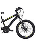 BİSAN COOPER ÇOCUK BİSİKLETİ 30 CM HD 24 JANT 21 VİTES MAT SİYAH SARI
