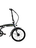 BİSAN PRİME ELEKTRİKLİ KATLANIR BİSİKLET 32 CM V 20 JANT 7 VİTES MAT GRİ SARI