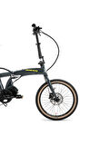 BİSAN E-FOLDING STRİKE ELEKTRİKLİ KATLANIR BİSİKLET 46 CM DİSK FREN 20 JANT 9 VİTES GRİ NEON SARI