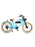 BİSAN RİDER ELEKTRİKLİ BİSİKLET 46 CM DİSK FREN 26 JANT 7 VİTES GÖKYÜZÜ MAVİSİ TURUNCU