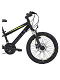 BİSAN COOPER ÇOCUK BİSİKLETİ 30 CM MD 24 JANT 21 VİTES MAT SİYAH SARI