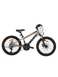 BİSAN COOPER ÇOCUK BİSİKLETİ 30 CM HD 24 JANT 21 VİTES AÇIK GRİ SİYAH TURUNCU