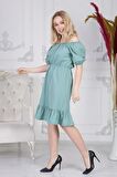 Kadın Beli Lastikli Tery Coton Elbise 4367/95