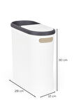 Porsima M-325 Çöp Kutusu Banyo Mutfak Çöp Kovası Kapaklı Banyo Çöp Kovası 10LT