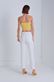 İp Askılı Sarı Crop Top
