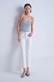 Sim Detaylı Mavi Crop Top