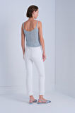 Sim Detaylı Mavi Crop Top