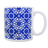 Lacivert Geometrik Desen Seramik Kupa Bardak