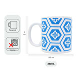 Mavi Altıgen Desen Seramik Kupa Bardak