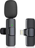 Lightning Aparatlı iPhone Uyumlu Youtuber iNfluencer Kablosuz Wireless Bluetooth Yaka Mikrofonu