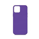 iPhone 12 Mini (5.4") ile Uyumlu Cappy Silikon Kılıf Koyu Mor