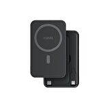 X-Level X-Powermagduo 10000Mah Magsafe Ve Çift Kablolu Standlı Powerbank Siyah