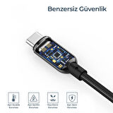 Woyax by Deji Dijital Göstergeli 1.2M PD 20W Type-C to Lightning Örgülü Hızlı Şarj ve Data Kablosu