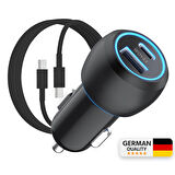 Woyax Araç Şarj Aleti Çakmaklık Type-C + USB Girişli Kablolu Set 38W