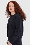 Kadın Yünlü Basic Sweatshirt - 18050