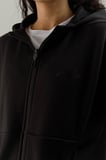 Airlife Clubby IR ZONE Tam Boy Fermuarlı Kadın Kapüşonlu Sweatshirt Siyah
