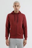 Airlife Sportswear Erkek Kapüşonlu ve Tam Boy Fermuarlı Sweatshirt Bordo